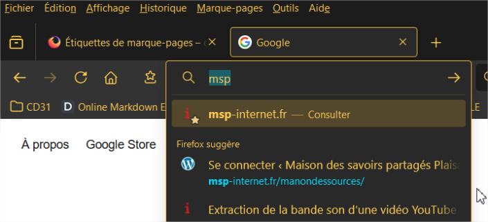 Les marques pages de Firefox comment çà marche - Maison des savoirs